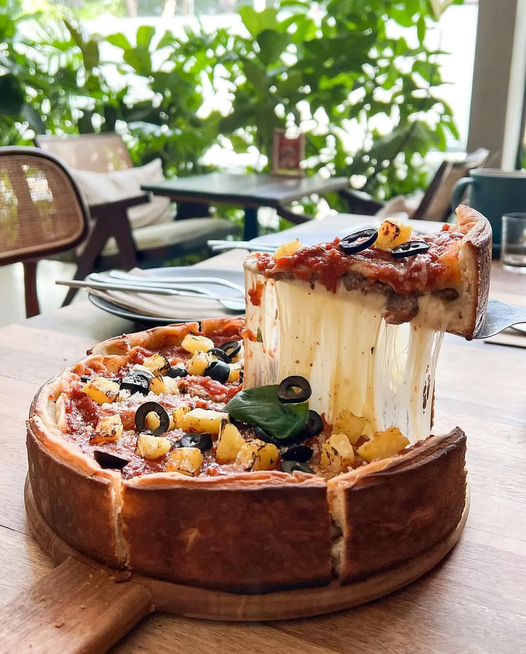 Deep Dish Pizza! — Ok ini pertama kali nya makan pizza kaya gini ya,… — 3/5
