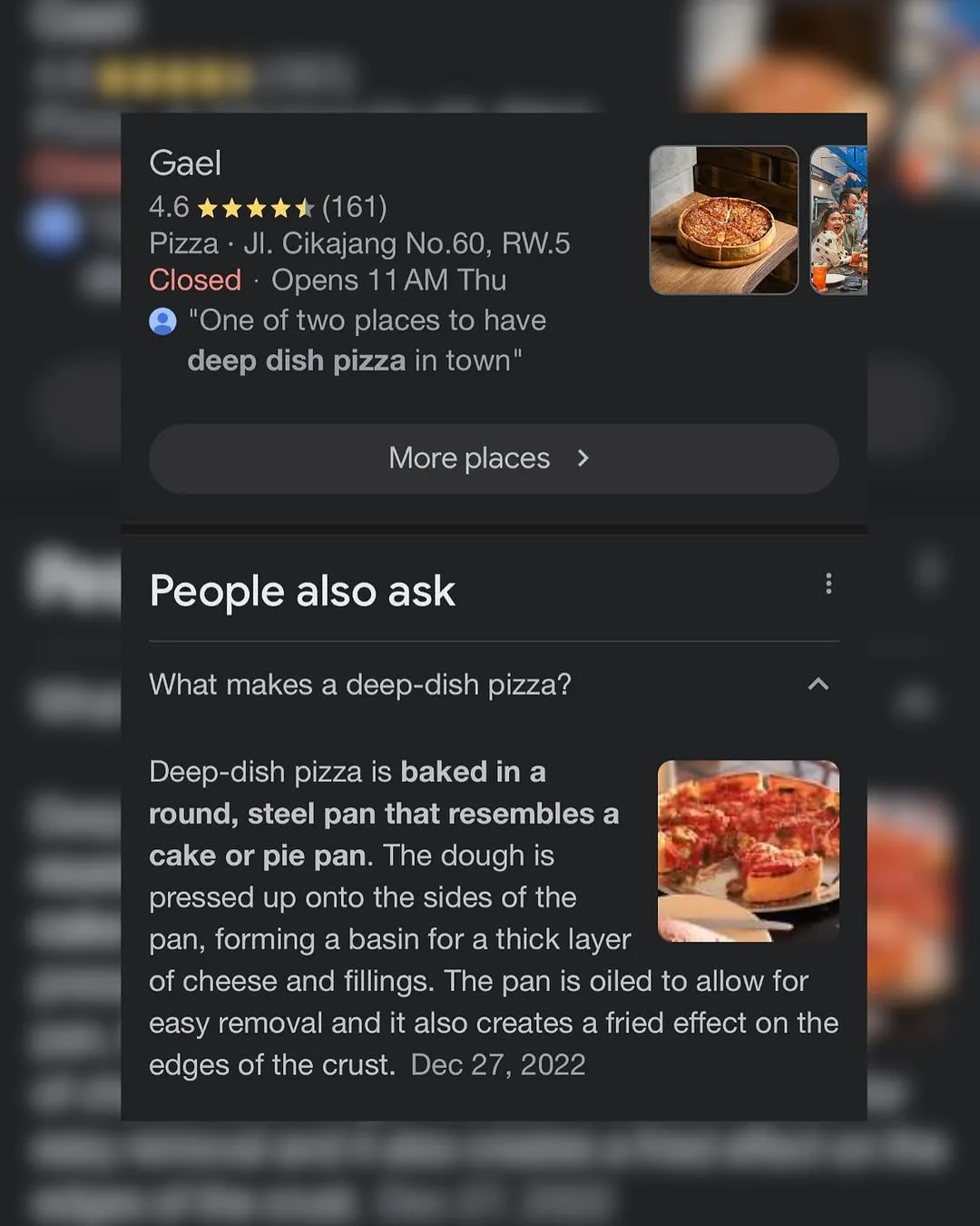 Deep Dish Pizza! — Ok ini pertama kali nya makan pizza kaya gini ya,… — 5/5